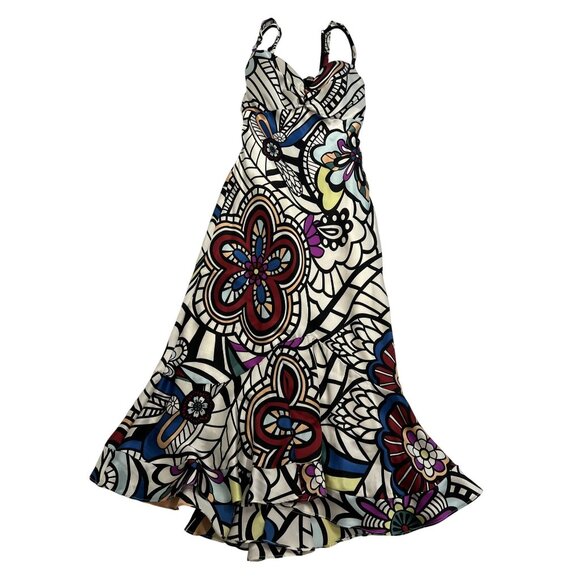 Vintage Y2K Mary. L Couture Sweetheart Dress in White Floral Print - Picture 1 of 3